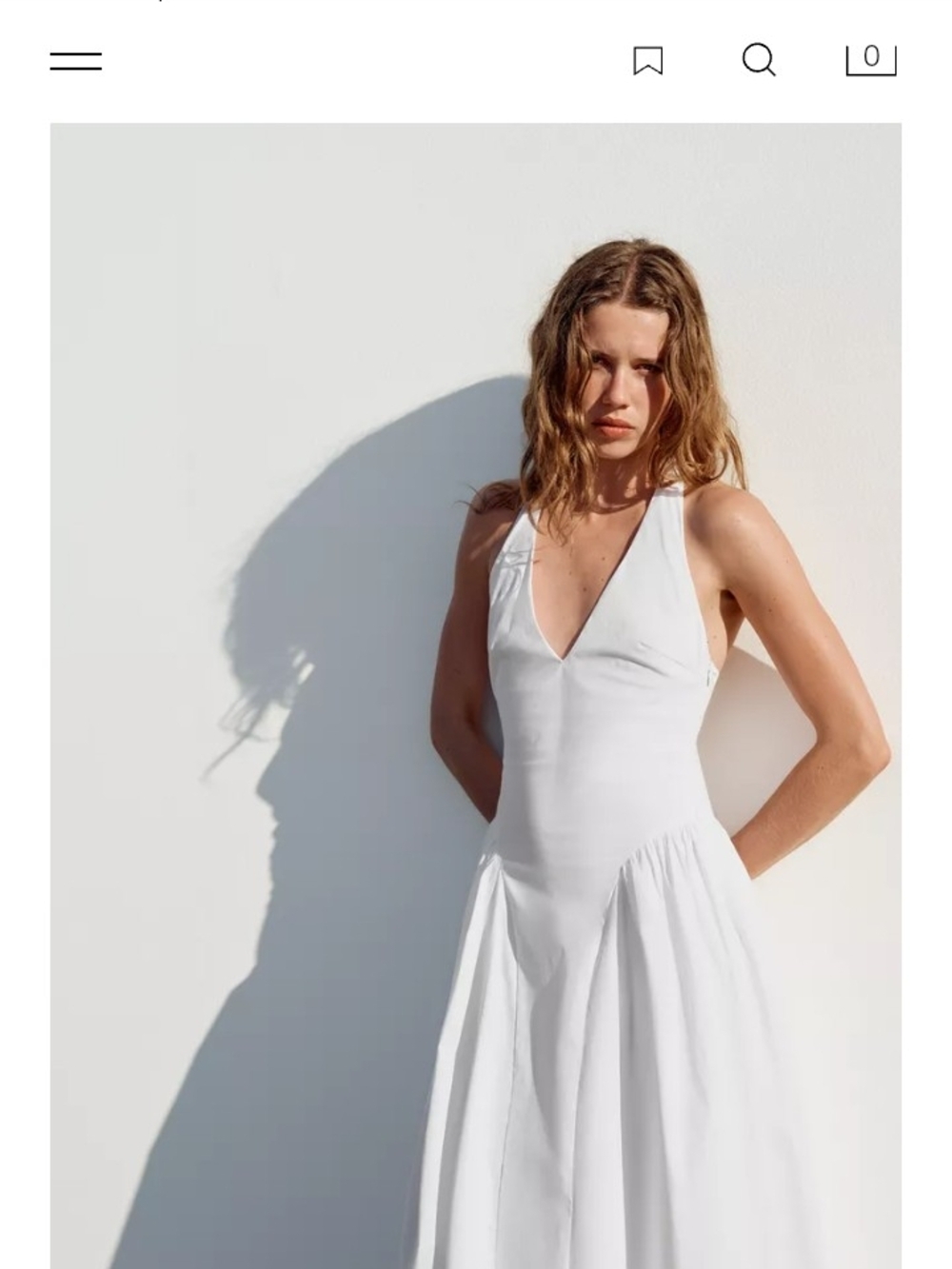 Zara White Halter V-Neck Wedding Dress - Picture 2 of 5